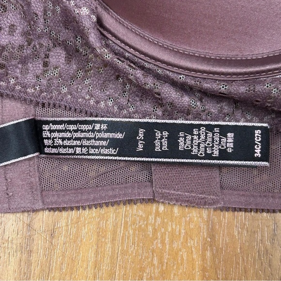 Victoria's Secret Women’s Mauve Satin Bra with Lace Size 34C - Picture 5 of 7